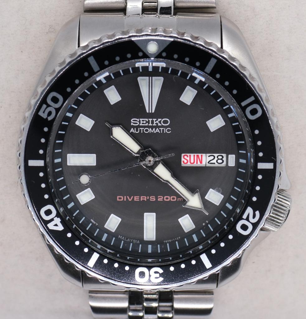 RARE Seiko SKX173 Malaysia Diver's 200m + Original Rubber St, Enlèvement ou Envoi, Comme neuf