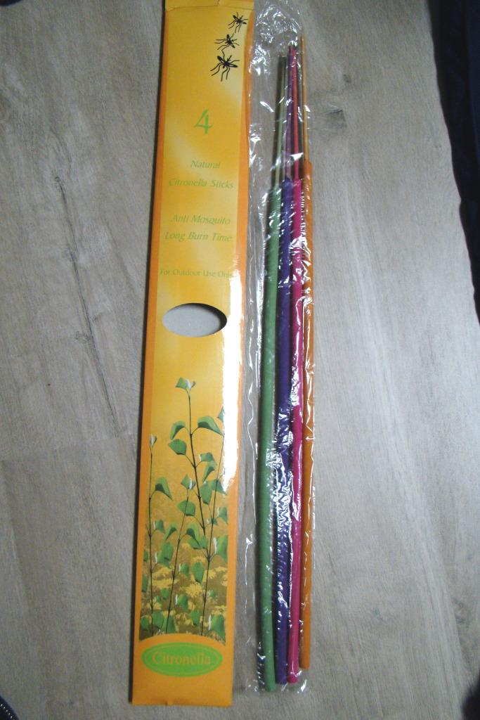 Anti-mug 4 natural citronella sticks = 60cm (voor buiten), Enlèvement ou Envoi, Neuf