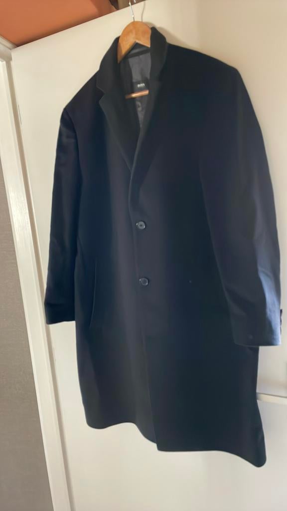 Hugo Boss cashmere jas zwart maat 54, Kleding | Heren, Ophalen of Verzenden, Zo goed als nieuw