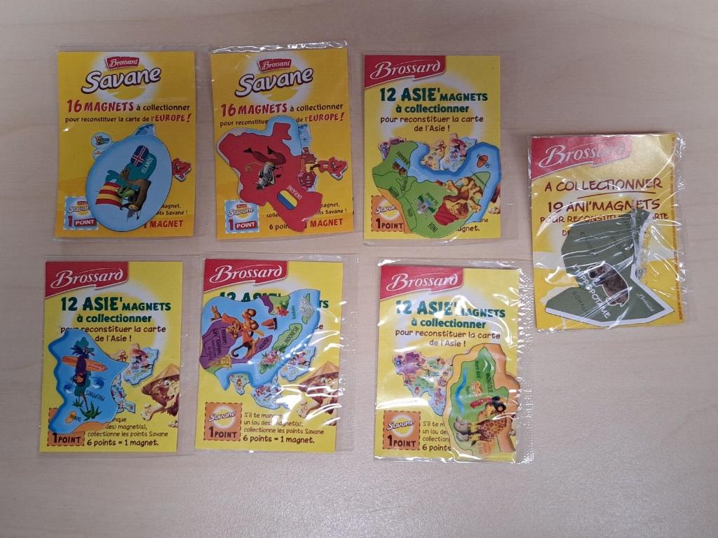 Koelkastmagneet met 7 magneten Brossard Savane Asia, Ophalen of Verzenden
