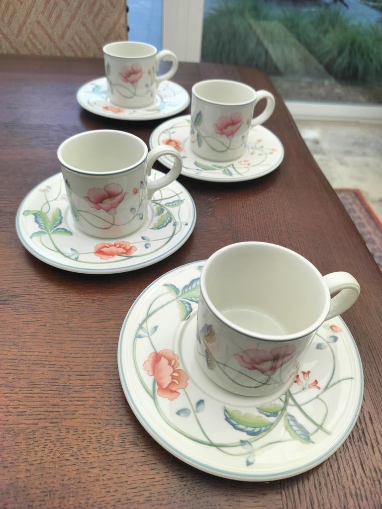 Service à café Villeroy & Boch, 4 personnes, série Albertina, Antiquités & Art, Antiquités | Services (vaisselle) pièces, Enlèvement ou Envoi