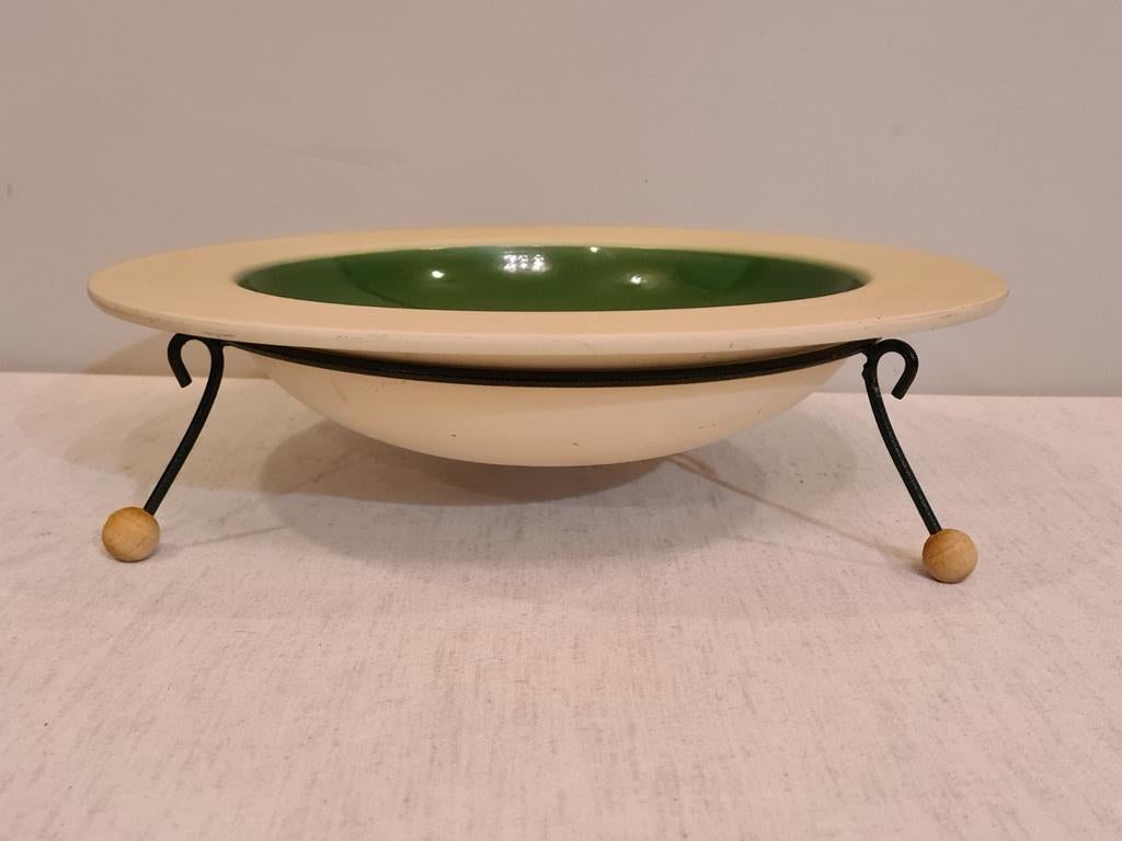 Vintage keramiek decoratieschaal jaren ´80 te koop in Balen, Enlèvement ou Envoi, Rond, Porcelaine ou Céramique, Utilisé