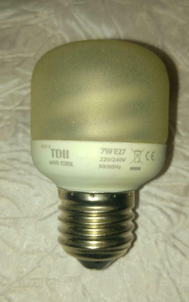 Vintage Lampe TDII 7w mini cube 220v, Maison & Meubles, Enlèvement ou Envoi, Comme neuf, E27 (grand), Moins de 30 watts