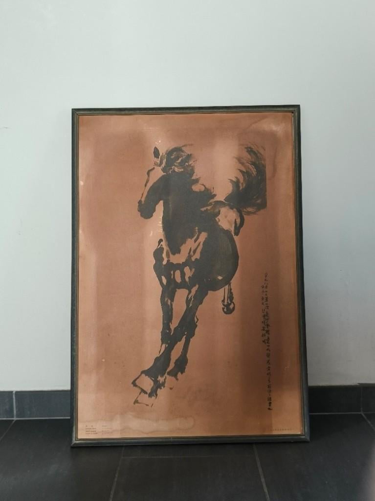 Schilderij op hout 'Galloperend paard', Ophalen