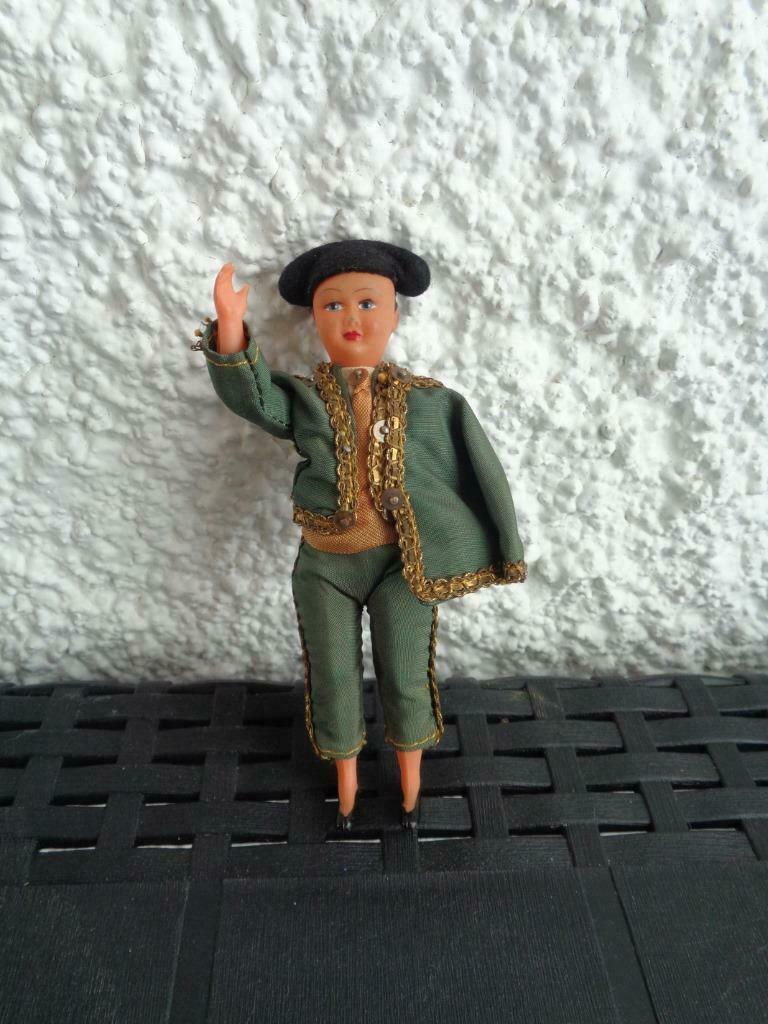 Ancienne poupée vintage Toréro vert, Ophalen of Verzenden, Gebruikt, Pop