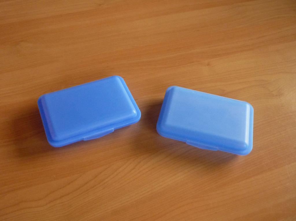 Set van 2 blauwe platte voorraaddozen, Ophalen of Verzenden