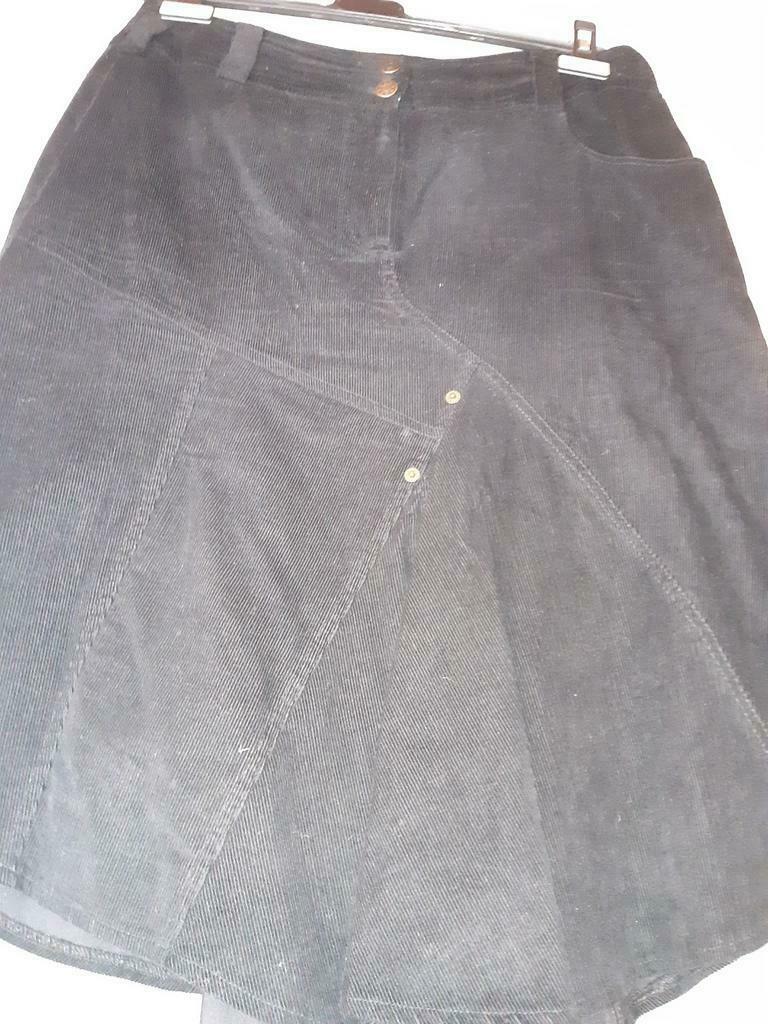 ribfluweel fantasie rokje, Ophalen, 3 suisses, Zwart, Maat 42/44 (L)