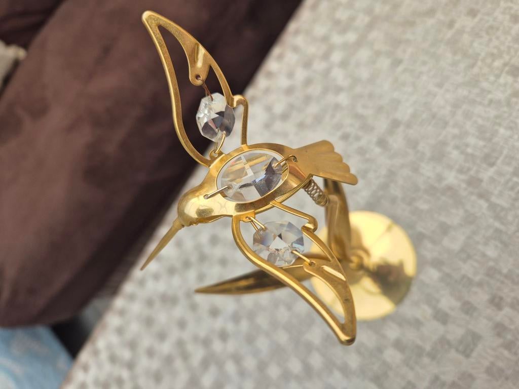 24k vergulde kolibrie decoratie met Swarovski, Ophalen of Verzenden, Zo goed als nieuw