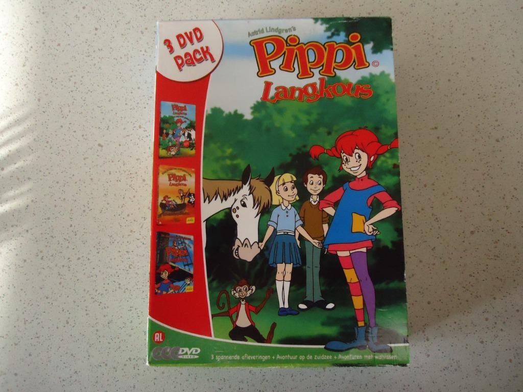 3 DVD Pack van "PIPPI LANGKOUS", Cd's en Dvd's, Ophalen of Verzenden, Gebruikt, Avontuur, Film