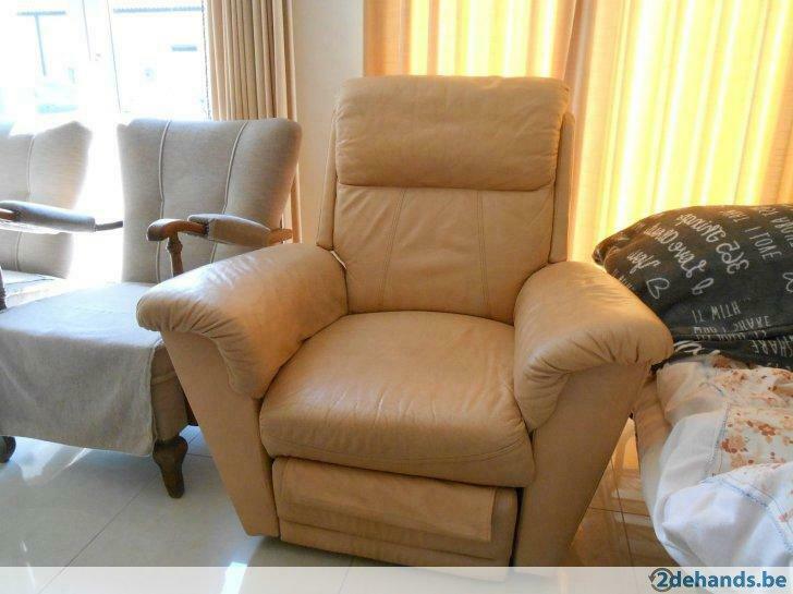 Lederen zetel., Huis en Inrichting, Gebruikt, 75 tot 100 cm, Leer, Minder dan 150 cm