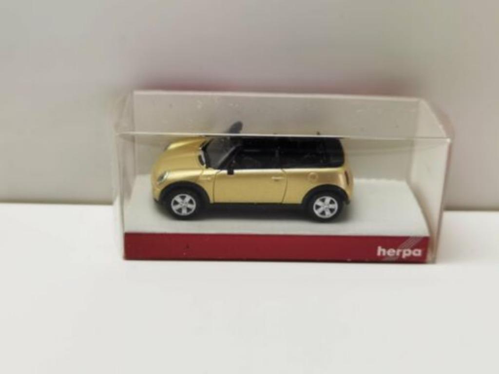 Mini BMW Cooper S Cabrio Gold 1/87 HO HERPA Neuve + Boite, Ophalen of Verzenden, Nieuw, Auto, Herpa