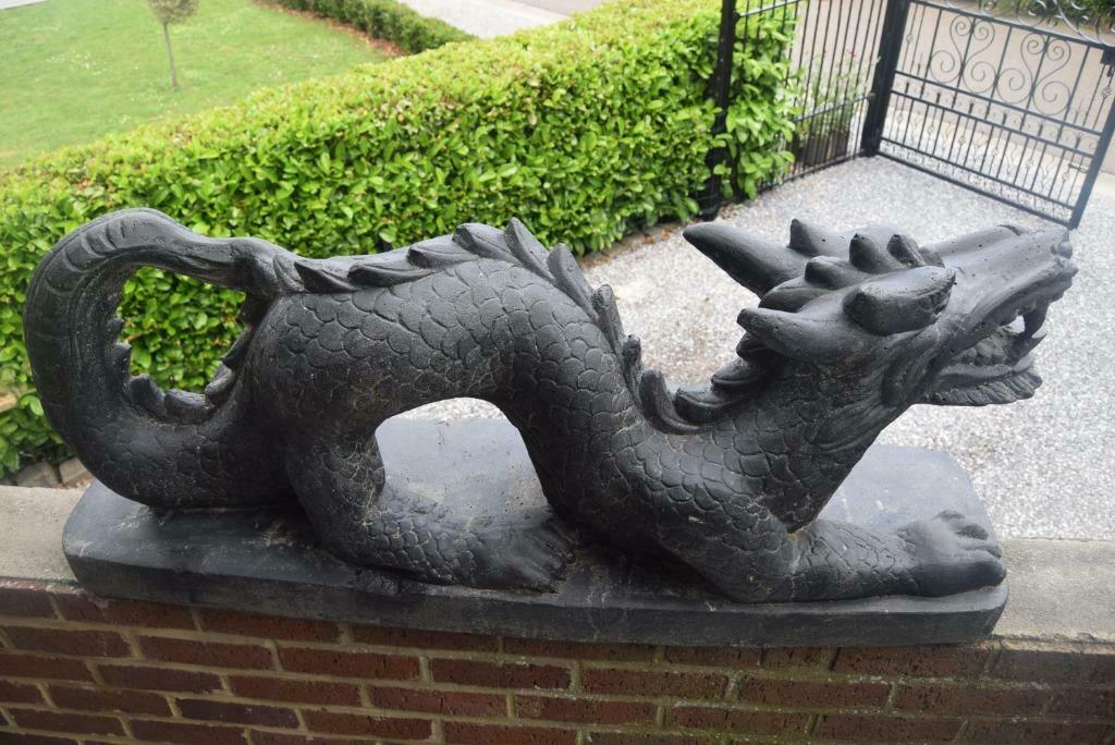 Grote gepatineerde stenen draak, Tuin en Terras, Ophalen, Nieuw, Overige materialen, Overige typen