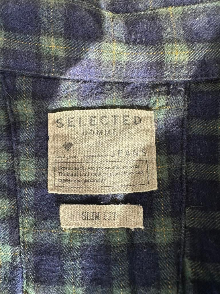 Geruit hemd Selected Homme in perfecte staat, Blauw, Ophalen of Verzenden, Zo goed als nieuw, Halswijdte 41/42 (L)