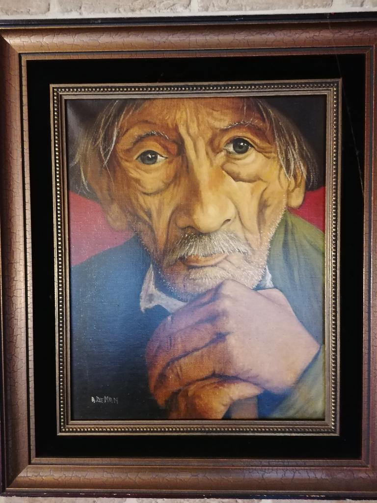 Schilderij oude man, Antiek en Kunst, Ophalen
