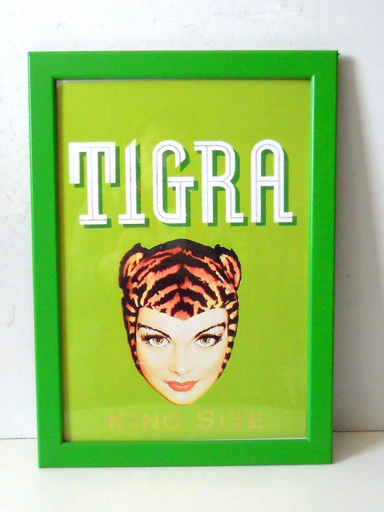 Retro Tigra reclame in kader - 2, Verzenden, Huis en Inrichting