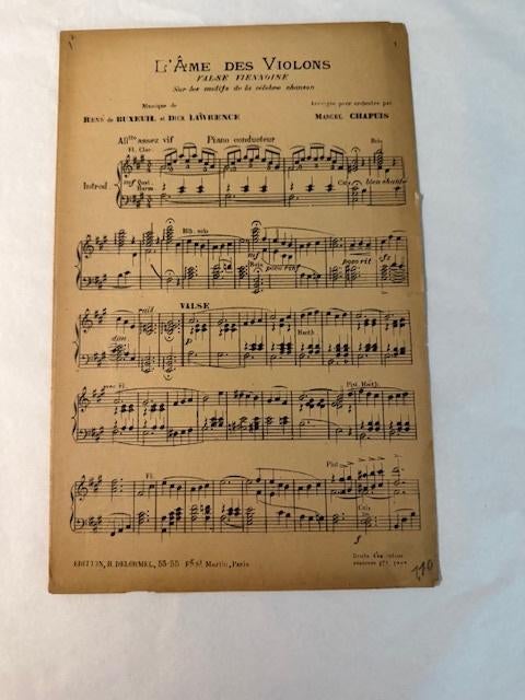 Le Buxeuil, — L'Âme des Violons (valse viennoise), Musique & Instruments, Partitions, Violon ou Alto, Enlèvement ou Envoi, Artiste ou Compositeur