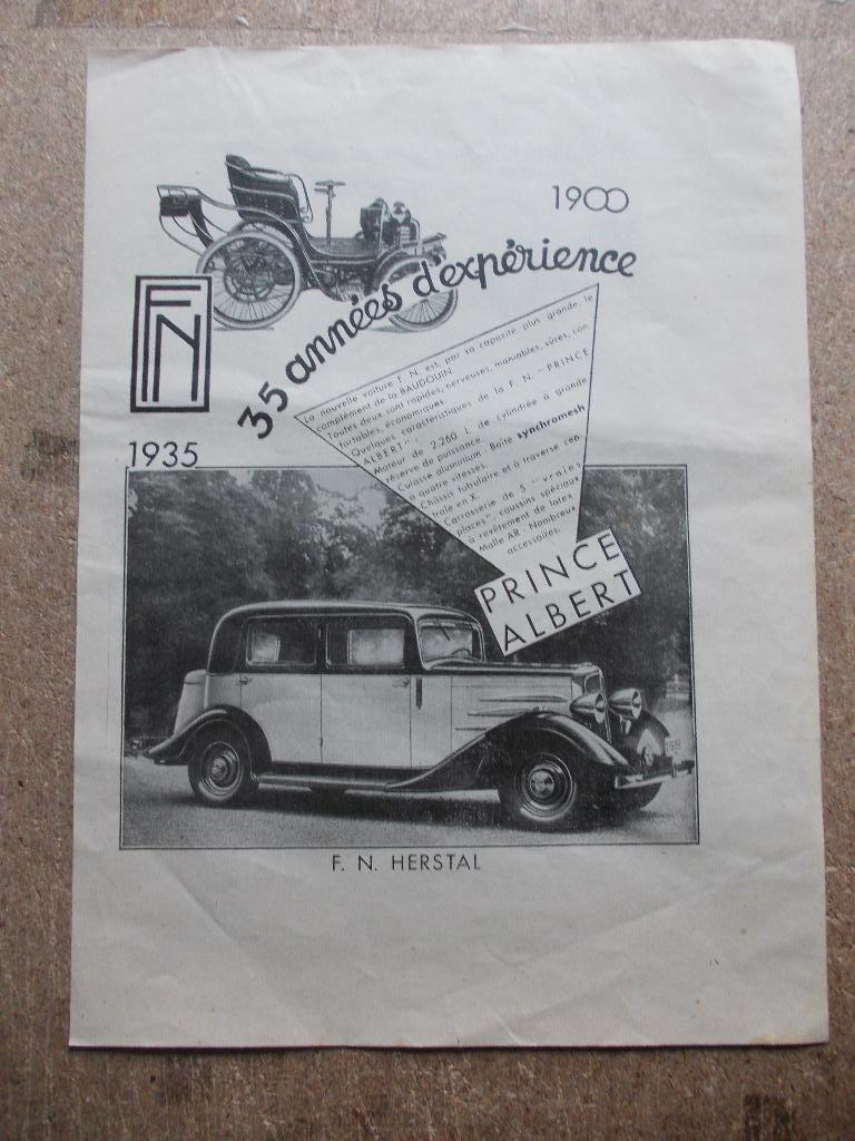 FN HERSTAL AUTO PUBLICITE 1932 - 1933 - 1934, Enlèvement ou Envoi, Utilisé, Autres marques