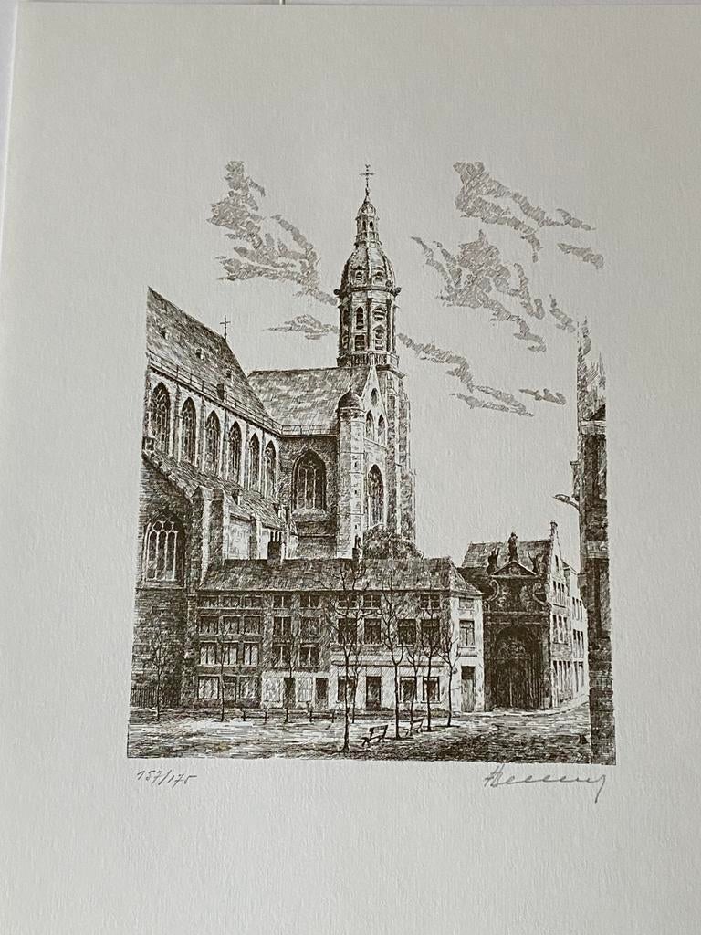 Verkleinde afdruk van pentekening van Frans Bellens, Enlèvement
