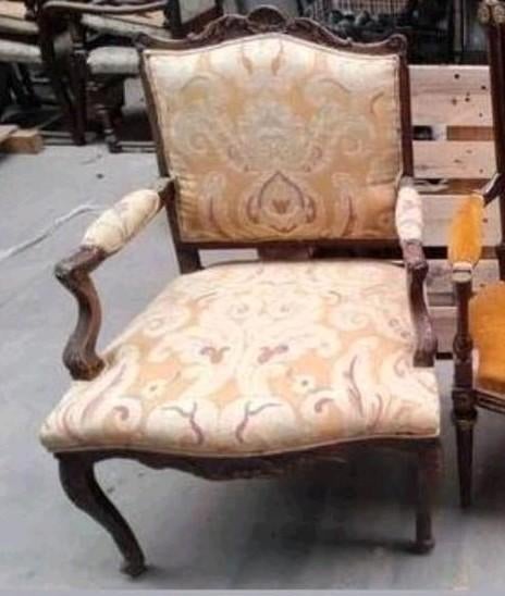 Vintage antiek kasteel stoel eik fauteuil zetel PROMO set, Ophalen of Verzenden