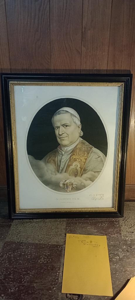 Gravure religieuse portrait du Pape pie IX,1854,signée,n428, Enlèvement