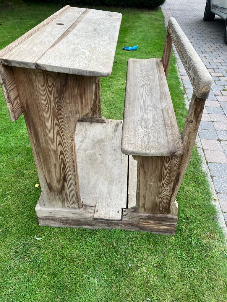 Schoolbankje in hout, Antiek en Kunst, Ophalen of Verzenden