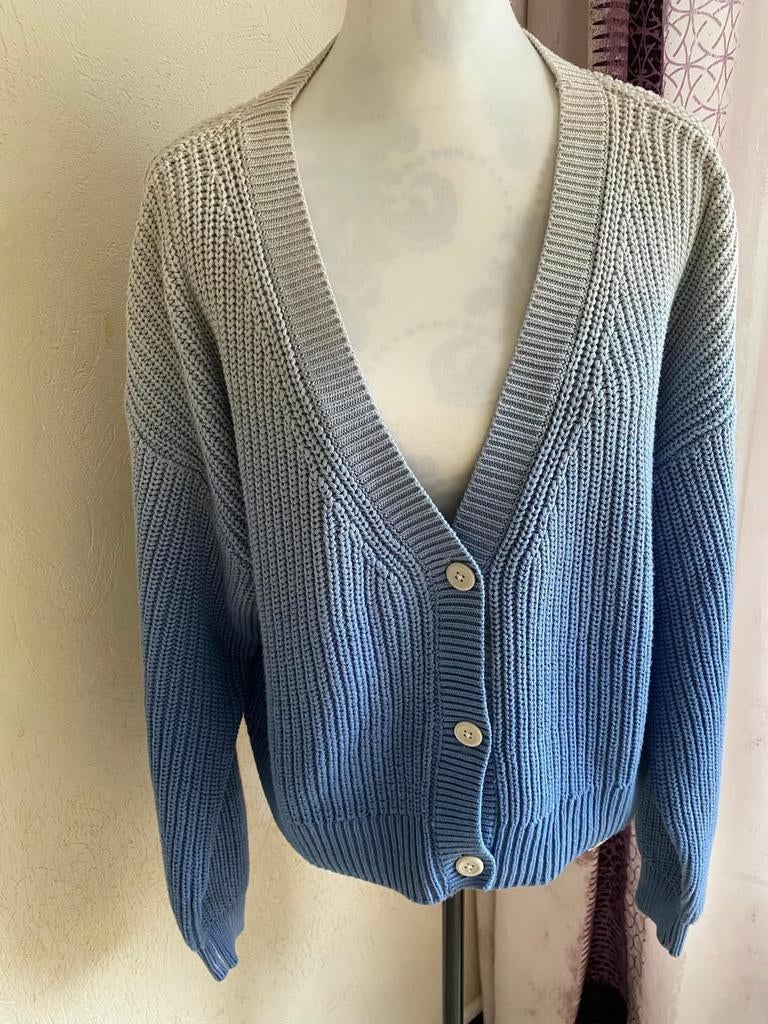 WEEKDAY 'Yvette' Vest - Rookblauw groot S, Kleding | Dames, Ophalen of Verzenden, Nieuw, Maat 38/40 (M), Blauw