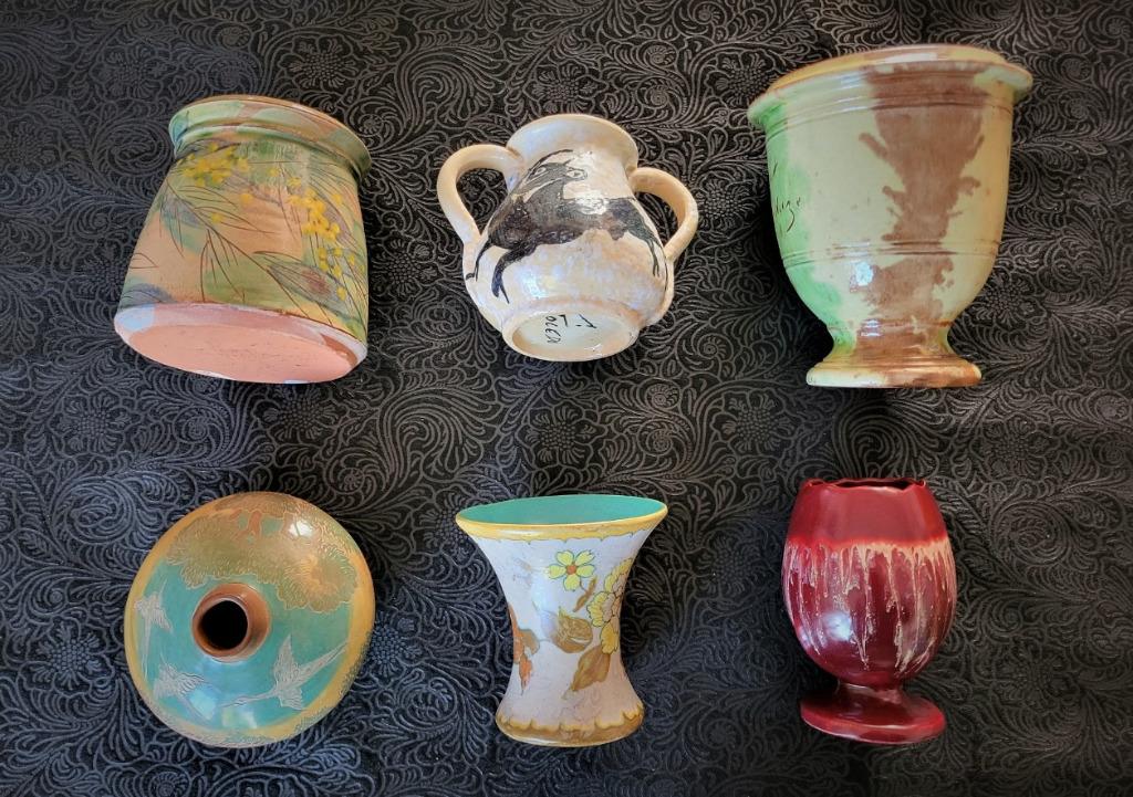 6 vintage vazen van aardewerk, Antiek en Kunst, Ophalen of Verzenden