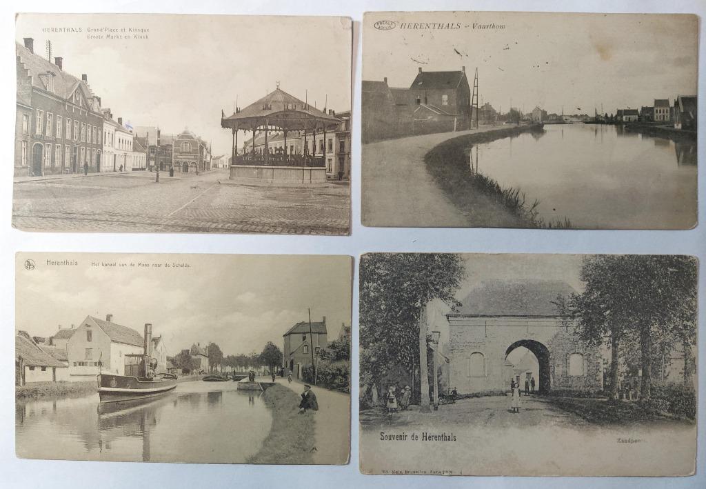 8 oude postkaarten van Herentals, lot nr 4, Verzamelen, Ophalen of Verzenden, Voor 1920, Gelopen, Antwerpen