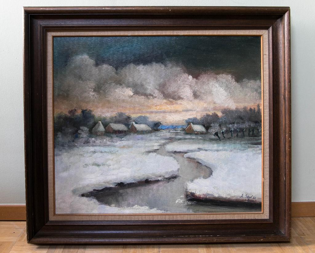 Tableau de Albert Steel - Campagne en hiver, Antiek en Kunst, Ophalen