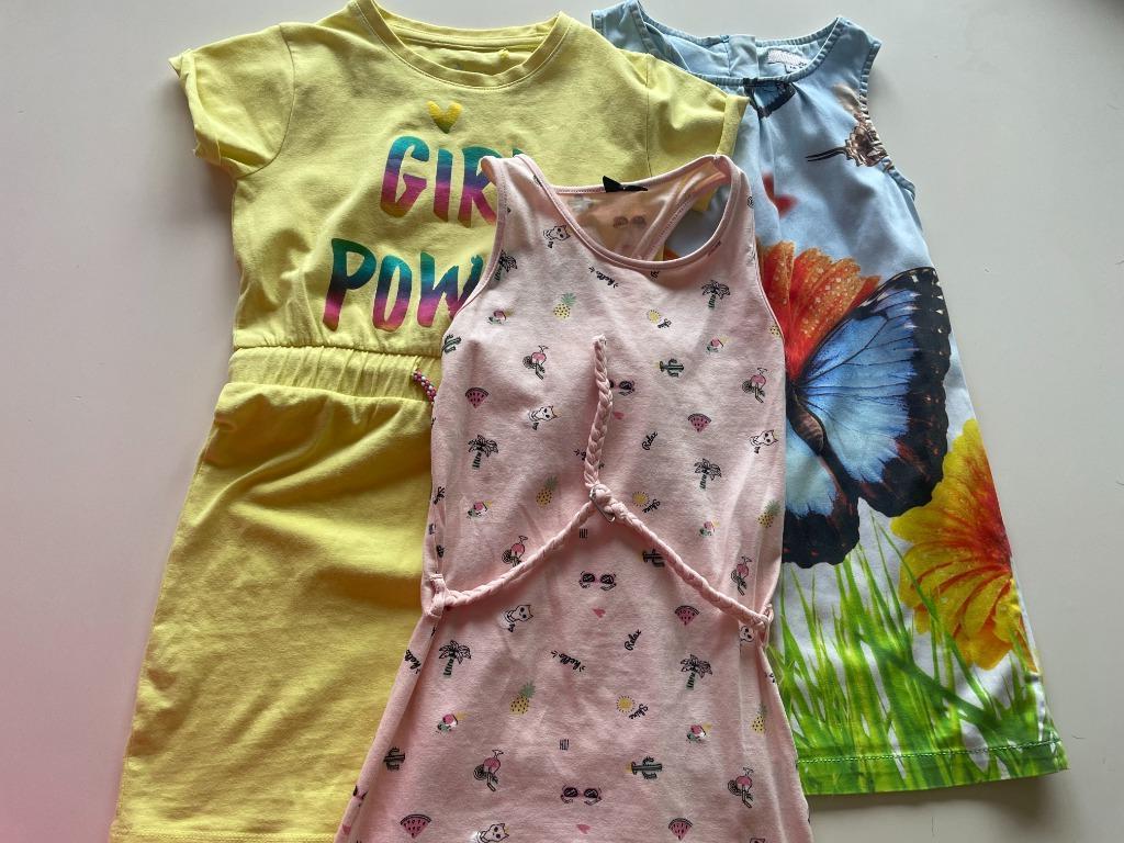 3 NIEUWE zomerse jurkjes, allen maat 116, Lemon beret, Meisje, Nieuw, Ophalen of Verzenden