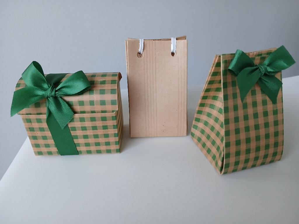 doosjes vichyruitjes groen/beige, Ophalen of Verzenden