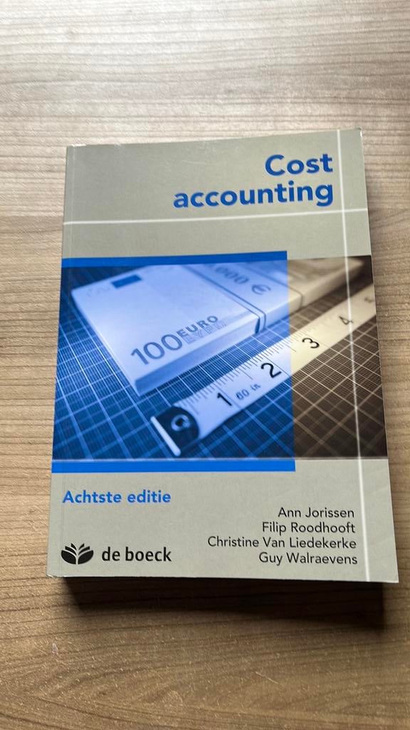 Cost Accounting, Verzenden, Zo goed als nieuw, Jorissen, Accountancy en Administratie