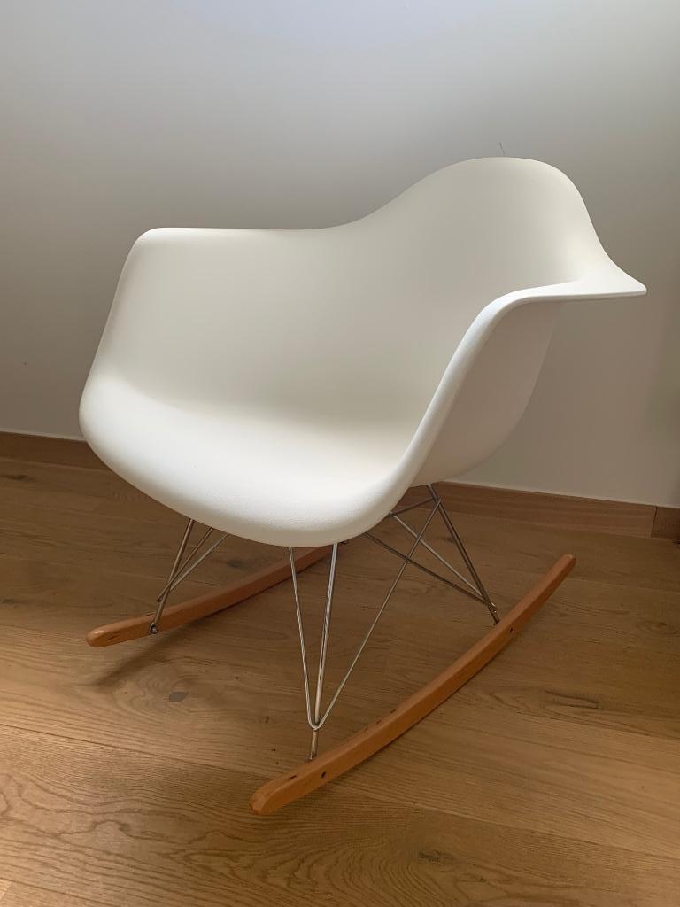 Eames Plastic Armchair RAR replica, Huis en Inrichting, Ophalen, Hout, Wit, Zo goed als nieuw