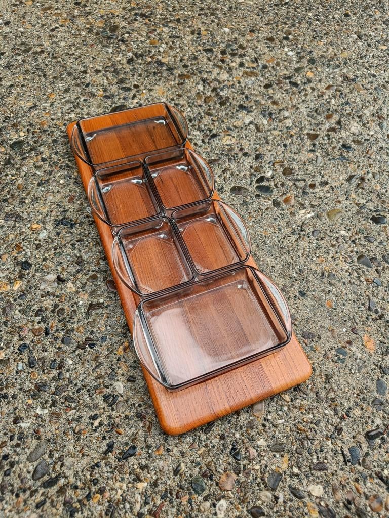 Vintage Digsmed tray met glazen schaaltjes, Huis en Inrichting, Ophalen of Verzenden, Zo goed als nieuw