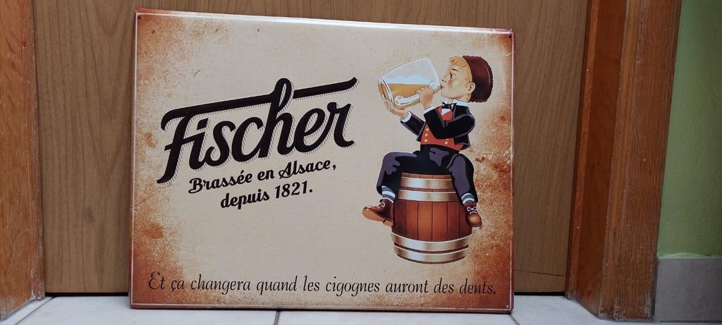 Panneau publicitaire en métal Fischer, Enlèvement ou Envoi, Neuf, Panneau publicitaire