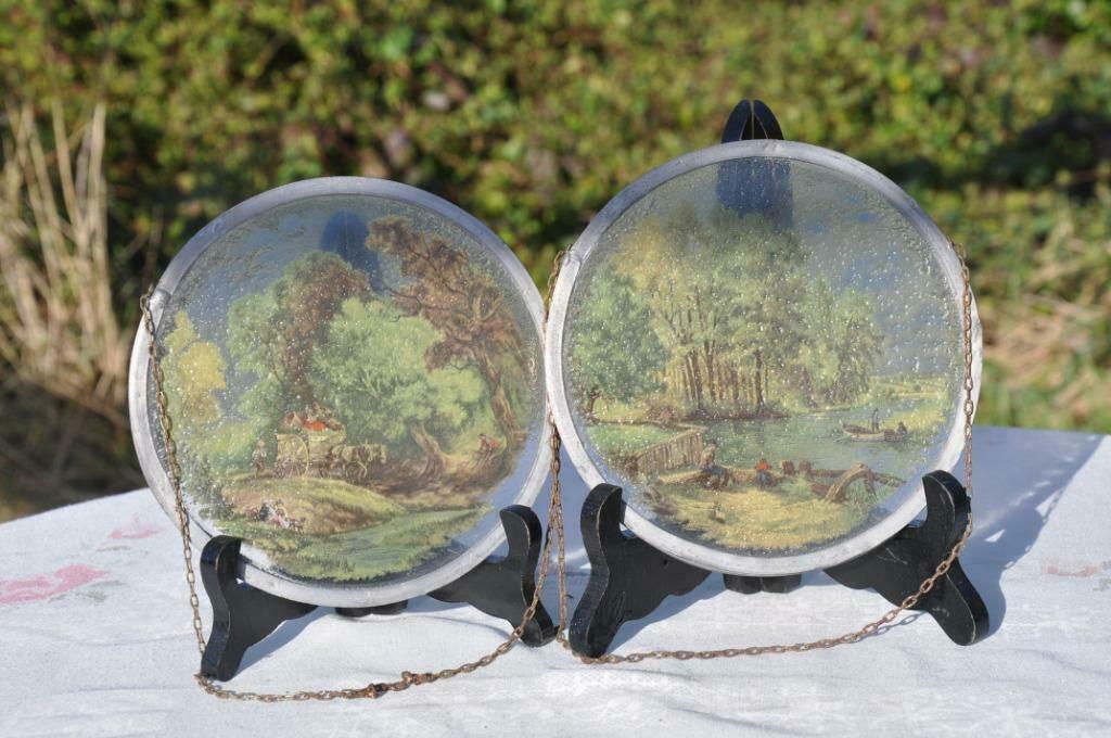 §  2 decorations murales en verre et etain j.c.van hunnik, Ophalen of Verzenden