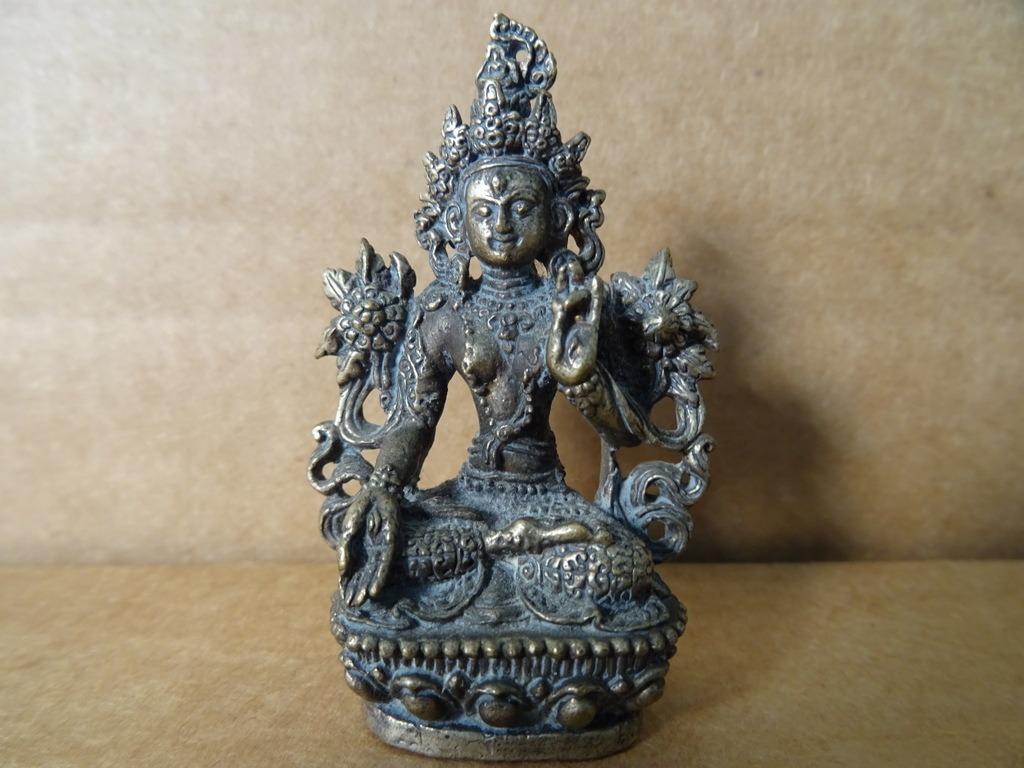 Boeddhabeeld Tara 6 cm vintage bronzen Boeddhabeeldje Tara, Verzamelen, Beelden en Beeldjes, Zo goed als nieuw, Religie, Ophalen of Verzenden