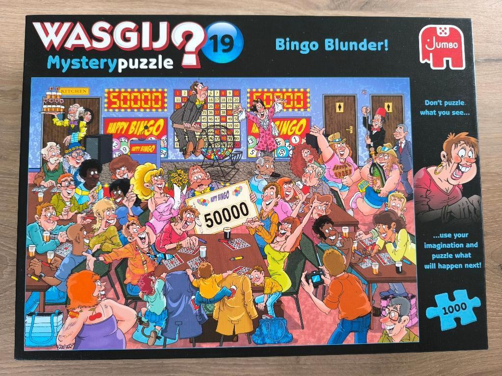 Wasgij mystery 19 - bingo blunder 1000 st, Enlèvement, 500 à 1500 pièces, Comme neuf, Puzzle