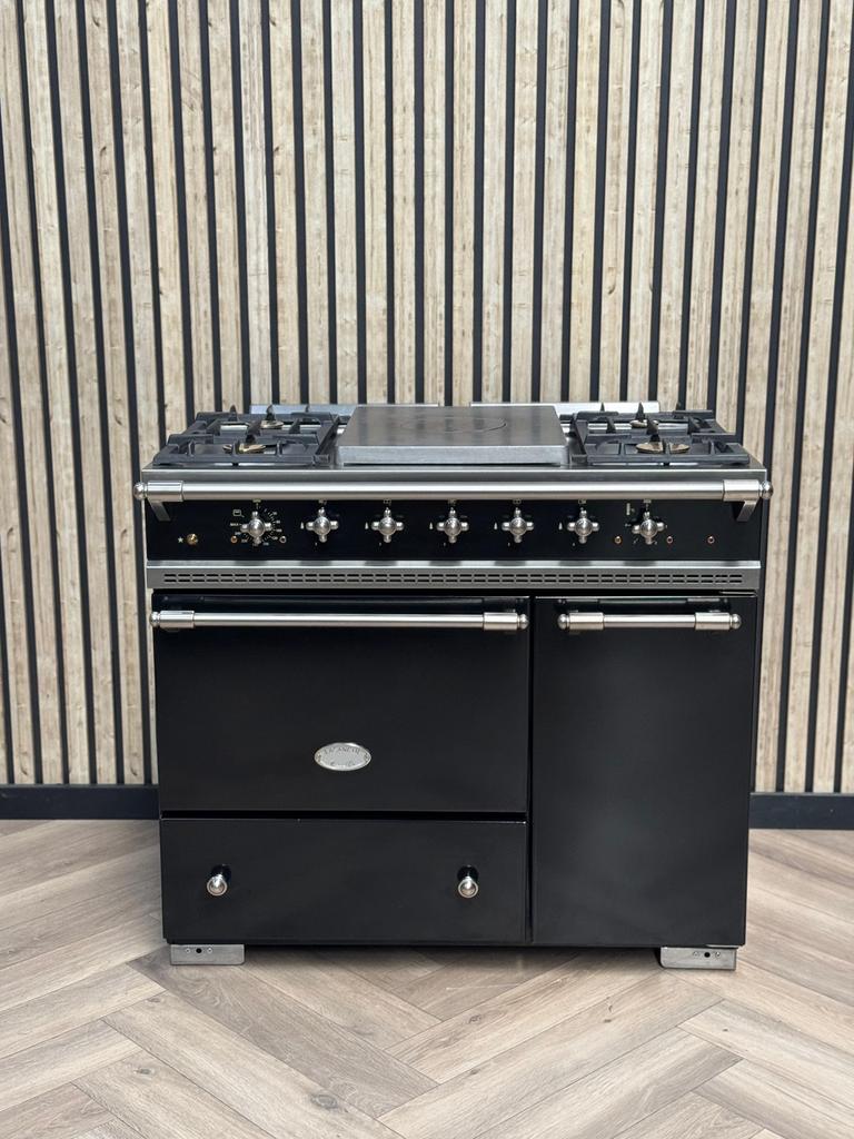 Prachtig Lacanche Fornuis 100 zwart Gas + Hete Lucht, Ophalen of Verzenden, Grill, Gas