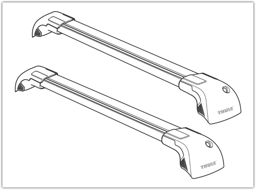 Thule WingBar Edge (Fixpoint / Flush Rail) Lengte "M+L” 9595, Auto diversen, Dakdragers, Ophalen of Verzenden, Gebruikt
