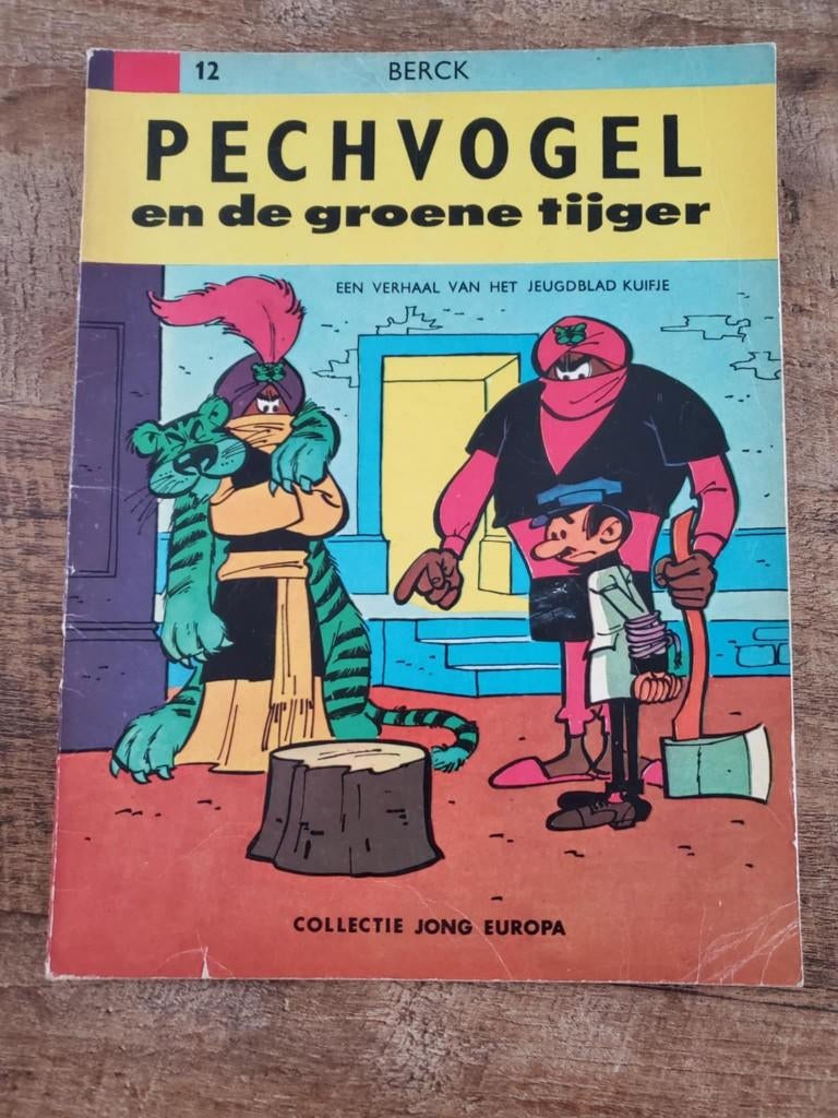 Pechvogel en de groene tijger nr 12 sc 1e druk 1962, Boeken, Stripverhalen, Eén stripboek, Ophalen of Verzenden, Gelezen
