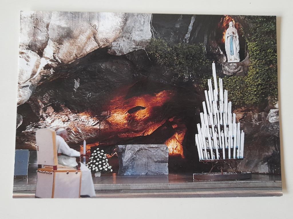 Postkaart Lourdes - Paus Johannes Paulus II aan Mariagrot, Verzamelen, Ophalen of Verzenden, 1980 tot heden, Ongelopen, Frankrijk