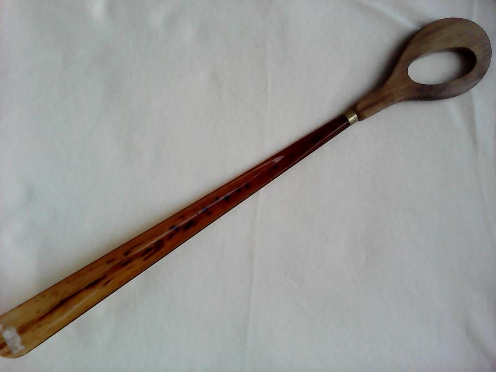 Lange schoenlepel met houten handvat, Antiek en Kunst, Ophalen