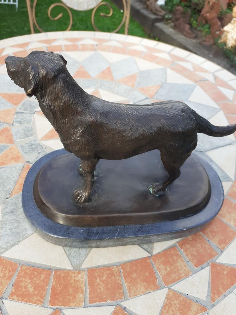 SUPERBE LABRADOR EN BRONZE SUR SOCLE MARBRE, Enlèvement ou Envoi, Bronze