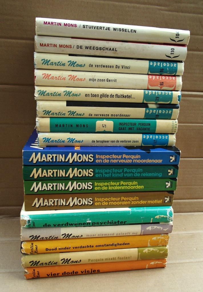 15 'Inspecteur-Perquin'-policiers [11 in 1e druk] -1958/1981, Boeken, Ophalen of Verzenden, Gelezen, Martin Mons