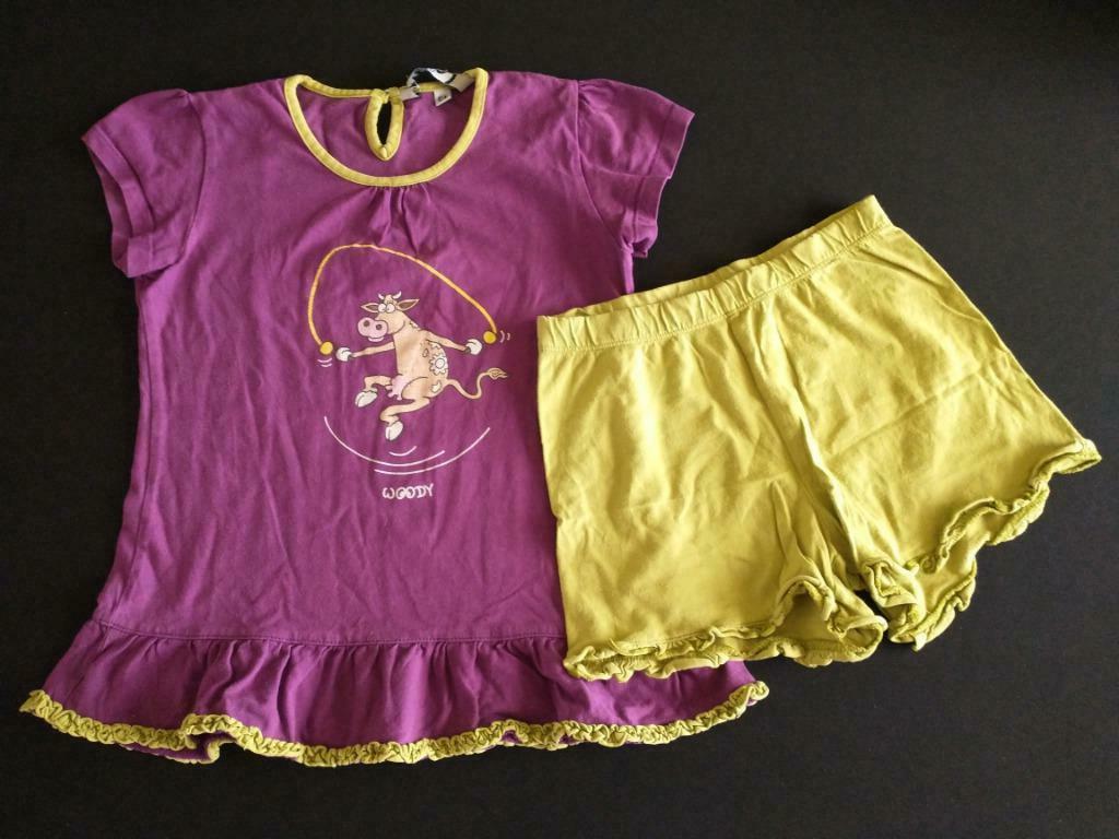 Zomerpyjama paars/groen - Woody - 6 jaar, Nacht- of Onderkleding, Gebruikt, Meisje, Ophalen of Verzenden