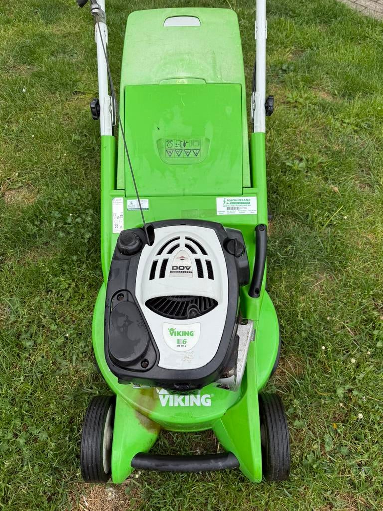 Viking 6 benzine, Tuin en Terras, Grasmaaiers, Gebruikt, Benzine-grasmaaier, 50 cm of meer, Cirkelmaaier, Mulchfunctie, Ophalen