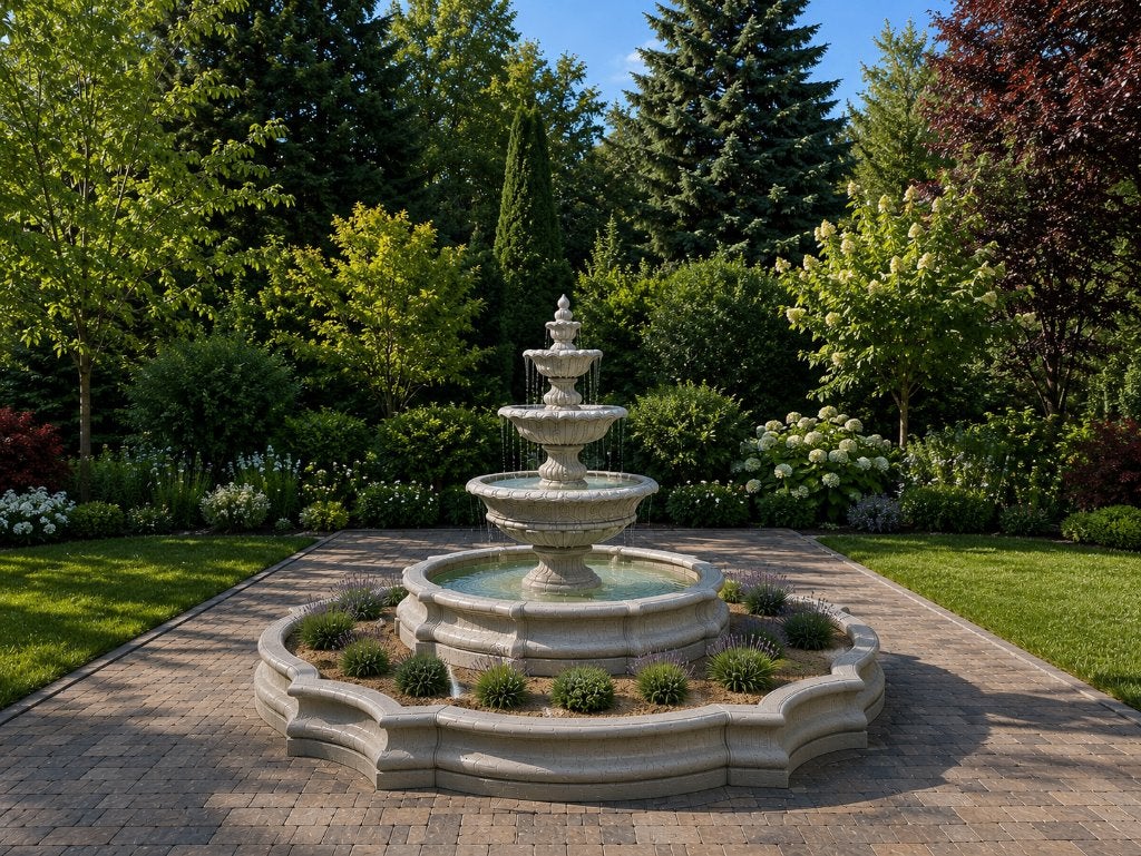 Nieuw dubbele rand bassin met fontein, Tuin en Terras, Waterpartijen en Fonteinen, Nieuw, Fontein, Beton, Ophalen