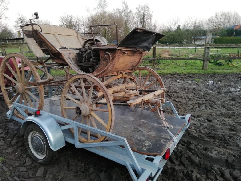 Antieke Spider koets excl. remorque., Gebruikt, Paard