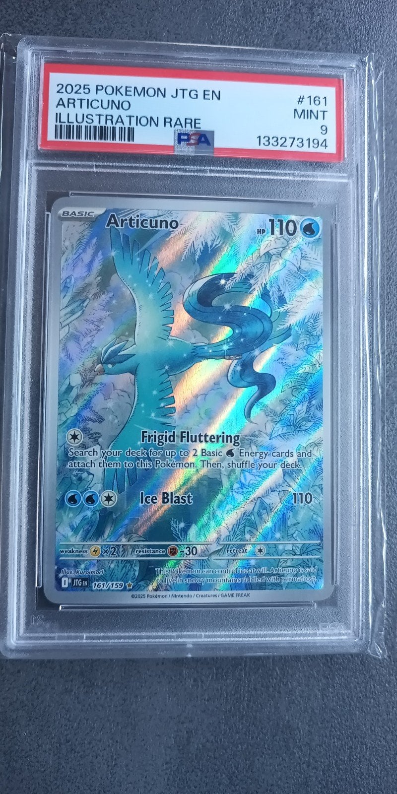 Articuno illustration Rare #161/159 psa9, Hobby & Loisirs créatifs, Enlèvement ou Envoi, Neuf, Cartes en vrac, Foil